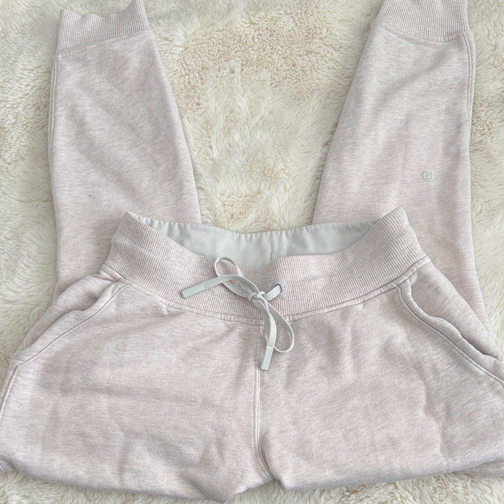 Lululemon off white/heathered pink Jogger Sweatpants Sz S